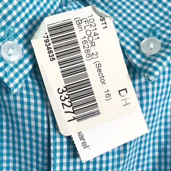 Mens XS-S New American Apparel Short Sleeve Button Lt Blue Shirt Cotton USA Made - Picture 8 of 16